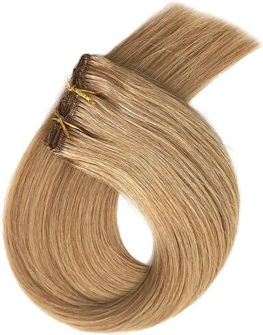 Clip in Hair Extensions, Golden Brown Hair Extensions Real Human Hair Clip ins 12 Inch Double Weft Clip in Hair Extensions Real Human Hair Clip in Extensions 70G 7 Pieces Clip on for Women in Saudi Arabia