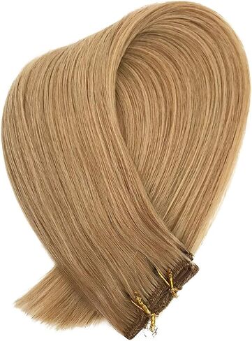Clip in Hair Extensions, Golden Brown Hair Extensions Real Human Hair Clip ins 12 Inch Double Weft Clip in Hair Extensions Real Human Hair Clip in Extensions 70G 7 Pieces Clip on for Women in Saudi Arabia