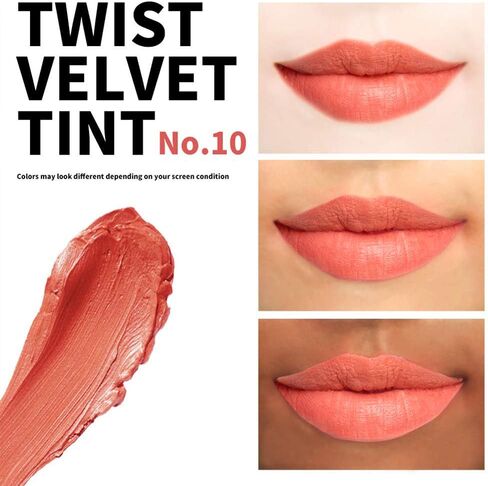 Long Lasting Lip Stain for Lips and Cheek Tint | High Pigment Color | lightweight Matte Finish | Weightless | Full Coverage | Twist Velvet Tint #13 (No.13) in Saudi Arabia