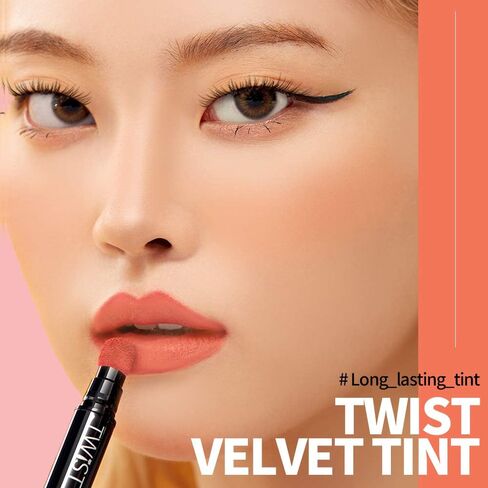 Long Lasting Lip Stain for Lips and Cheek Tint | High Pigment Color | lightweight Matte Finish | Weightless | Full Coverage | Twist Velvet Tint #13 (No.13) in Saudi Arabia