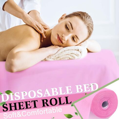 Buryeah 1 Roll 50 Pieces Disposable Non Woven Bed Sheets Massage Table Sheets Lash Bed Cover for Spa, Tattoo, Beauty Salon, Hotels, 32 x 71 Inch(Black) in Saudi Arabia