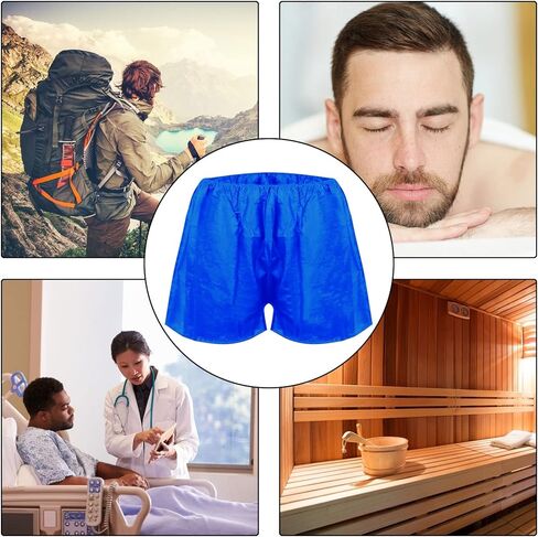 Ujuuu 50 جهاز كمبيوتر شخصى المهنية صالون الرجال الملاكم السراويل المتاح الرجال السراويل الملابس الداخلية سوبر سميكة الأزرق المتاح الذكور الملاكم السراويل الذكور القابل للتصرف سبا الملابس الداخلية الملاكم للتدليك الدباغة، الأزرق in Kuwait