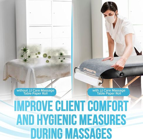 JJ CARE Disposable Massage Table Sheets - 50 Sheets [31.5" x 328 feet, 1 Roll] - 50% Thicker Perforated Massage Bed Cover, Non-Woven Disposable Roll for Massage Table for Waxing, Facial, Tattoo, & Spa in Saudi Arabia
