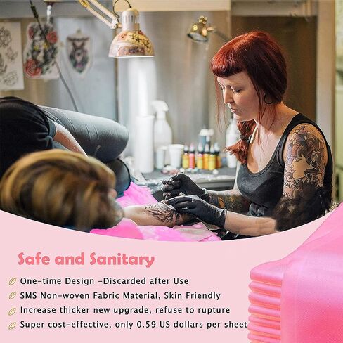 100pcs Disposable Massage Table Cover, Fitted Spa Bed Sheets Elastic Waterproof Bed Sheets for Spa Tattoos Protective Massage Table Cover Barrier Esthetician Supplies in Saudi Arabia