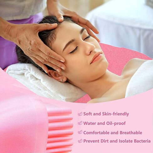100pcs Disposable Massage Table Cover, Fitted Spa Bed Sheets Elastic Waterproof Bed Sheets for Spa Tattoos Protective Massage Table Cover Barrier Esthetician Supplies in Saudi Arabia