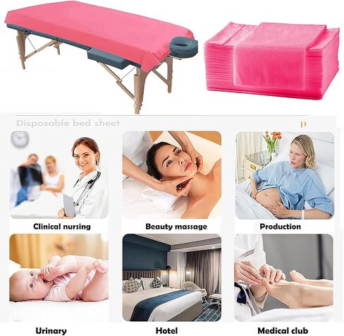 100pcs Disposable Massage Table Cover, Fitted Spa Bed Sheets Elastic Waterproof Bed Sheets for Spa Tattoos Protective Massage Table Cover Barrier Esthetician Supplies in Saudi Arabia