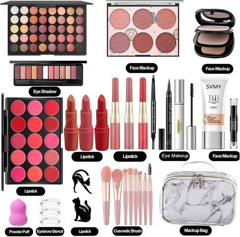 MISS ROSE M All In One Makeup Kit, Makeup Kit for Women Full Kit,Multipurpose Women's Cosmetics Set,Beginners and Professionals Alike,Easy to Carry(DLS-White) in Saudi Arabia