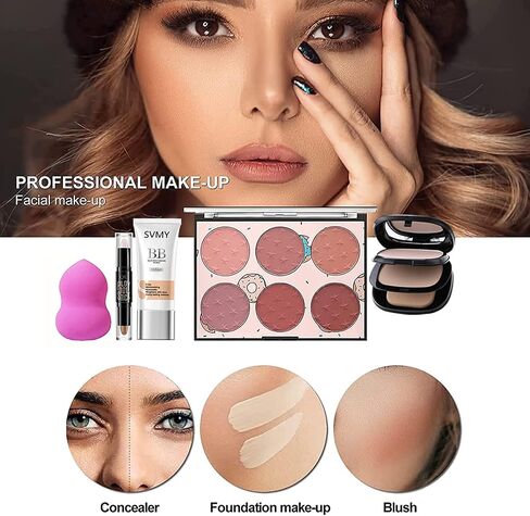 MISS ROSE M All In One Makeup Kit, Makeup Kit for Women Full Kit,Multipurpose Women's Cosmetics Set,Beginners and Professionals Alike,Easy to Carry(DLS-White) in Saudi Arabia