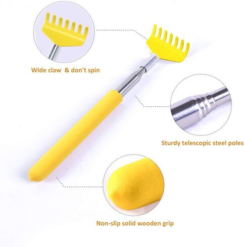 Back Scratchers for Adults Extendable, 26" Stainless Steel Telescoping Back Scratchers for Men and Women, with Carry Bag Portable (Blue + Green + Yellow, 8-26inches) in Saudi Arabia