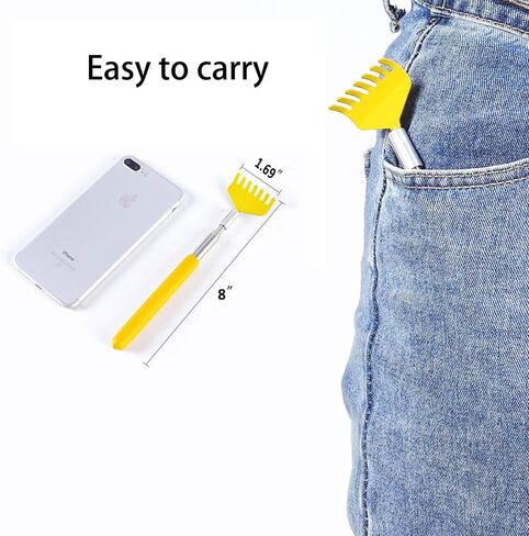 Back Scratchers for Adults Extendable, 26" Stainless Steel Telescoping Back Scratchers for Men and Women, with Carry Bag Portable (Blue + Green + Yellow, 8-26inches) in Saudi Arabia