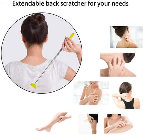 Back Scratchers for Adults Extendable, 26" Stainless Steel Telescoping Back Scratchers for Men and Women, with Carry Bag Portable (Blue + Green + Yellow, 8-26inches) in Saudi Arabia