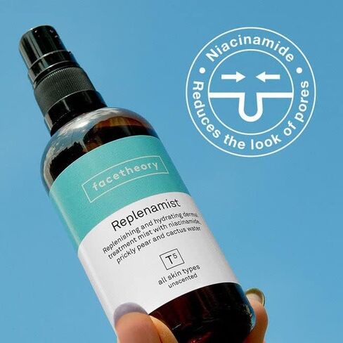 facetheory Replenamist T5 - Face Mist, Dermal Treatment Face Mist, Toner for Dry Skin, 2% Niacinamide, Prickly Pear and Cactus Water, Vegan & Cruelty-Free, Made in UK | 3.4 Fl Oz in Saudi Arabia