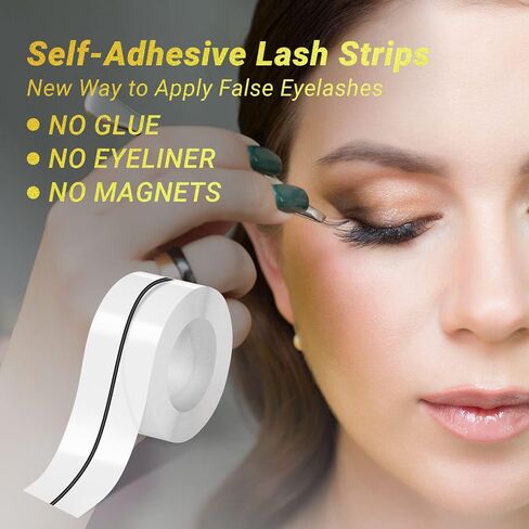 MAEXUS Self Adhesive Lash Strips for Fake Eyelashes, Black Eyelash Glue Strip, Essential for Wearing Fake Eyelashes, No Eyelash Glue, for Fake Eyelash Strip, 1 Meter in Kuwait