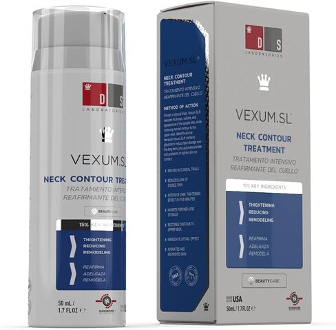 كريم Vexum.SL لشد الرقبة من DS لابراتوريز - كريم لتقليل الذقن المزدوجة، كريم شد وشد الرقبة وتنعيمه، خالٍ من البارابين (50 مل) in Kuwait