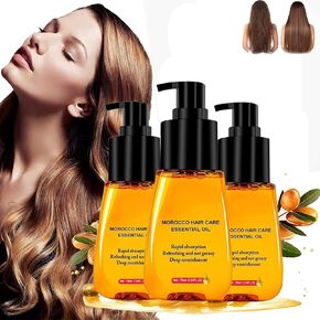 mayace 3 Pcs Anti-frizz Hair Serum, Morocco Silk Bright Hair Care Essential Oil Reduce Dry Hair for Women Men, 3 x 70 ML in Saudi Arabia
