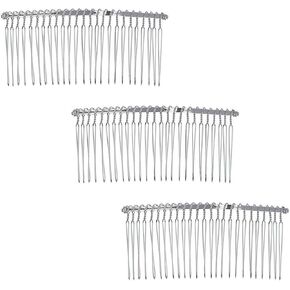 3 Pcs Twist Wire Silver Hair Combs Wedding Bridal Veil Accessory Crafts 4 Inch in Saudi Arabia