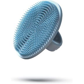 Boie USA Face Scrubber - Handheld Facial Tool, Deep Cleansing Exfoliating Facial Brush. Fights Acne with Gentle, Silicone-Like Bristles, Long Lasting, & Hypoallergenic (Blue)