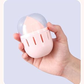 حامل منظم إسفنجة المكياج من سنفيكون، حاوية إسفنجة لمستحضرات التجميل على شكل بيضة، حامل خالٍ من الغبار مع غطاء شفاف للفتيات والنساء والزوجة في حقائب اليد وأمتعة السفر، وردي متين وقابل للغسل وقابل لإعادة الاستخدام، وردي in Kuwait