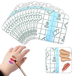 لوحة مكياج يدوية 200 قطعة، لوحة خلط مكياج للاستخدام مرة واحدة، لوحة مكياج شفافة مقاومة للماء، شريط مكياج يجب على فناني المكياج امتلاك شريط لوحات لاصقة للاستعمال مرة واحدة للنساء والفتيات، 2.4 × 2.4 بوصة in Kuwait