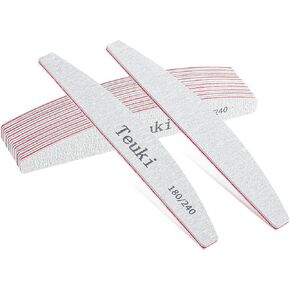 12pcs Nail File, Teuki Nail Files 100 150 Grit for Poly Nail Extension Gel and Acrylic Nails Emery Boards Doubled Sides Washable Nail File Manicure Tools in Saudi Arabia