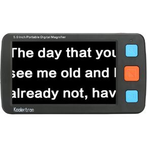 Koolertron Digital Video Magnifier,Handheld Portable Electronic Reading Aid Support AV Output to TV with 4X/8X/16X/32X Zoom Multiple 17 Kinds Color Mode, etc (5 inch, Black)