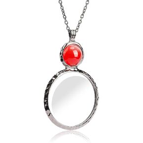 Magnifying Glass Necklace,Jiulory 10x Magnifying Glass Pendant, Long Chain Glass Lens Magnifier Necklace Elderly Care Accessory Kids Hiking Camping Necklace Magnifier in Kuwait