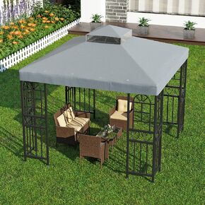 10'x10' Replacement Canopy Top Cover Only for Gazebo, Double Tiered Gazebo Covers for Outdoor Patio Garden Canopy(Red) in Saudi Arabia