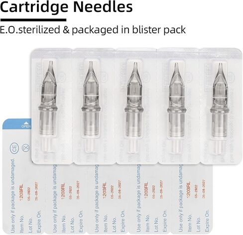 Tattoo Cartridge Needles, ATOMUS 20pcs 1RL 3RL 5RL 7RL 9RL 11RL Round Liner Disposable Sterilized Tattoo Needlefor Pen Rotary Machine Tattoo Supplies (20pcs 11RL) in Kuwait