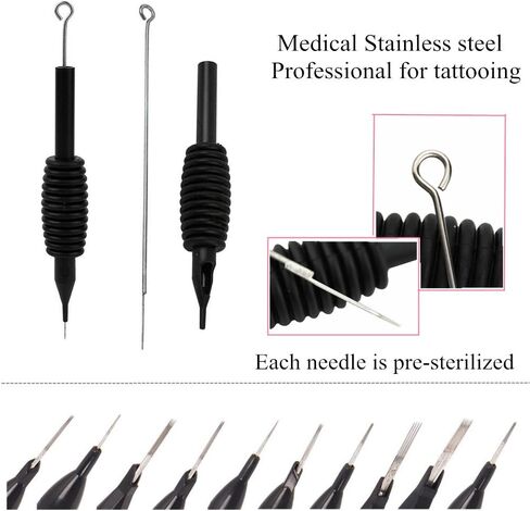 Yuelong 40PCS Needles and Tubes Combo 25mm 7RS Disposable Tube with Needles (1207RS) in Kuwait