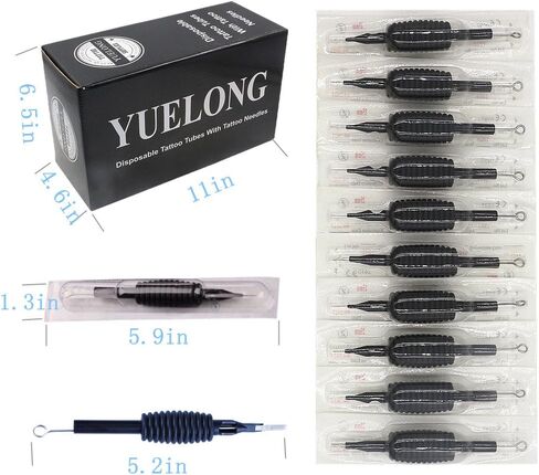 Yuelong 40PCS Needles and Tubes Combo 25mm 7RS Disposable Tube with Needles (1207RS) in Kuwait