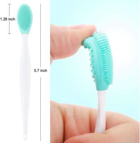 24 Pieces Double-Sided Silicone Exfoliating Lip Brush Brush Silicone Facial Scrubber Exfoliator Set Silicone Facial Cleaning Tool for DIY Facial Skin Care in Saudi Arabia