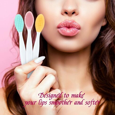 24 Pieces Double-Sided Silicone Exfoliating Lip Brush Brush Silicone Facial Scrubber Exfoliator Set Silicone Facial Cleaning Tool for DIY Facial Skin Care in Saudi Arabia