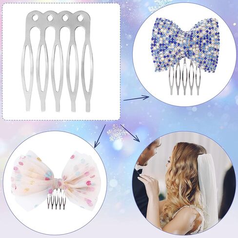 ANCIRS 50 Pack Hair Side Combs for Women, Metal Combs for Securing Headband Veils, 5 French Teeth Bridal Wedding Hair Barrette, Updo Bun Hair Accessories for Girls - White in Saudi Arabia