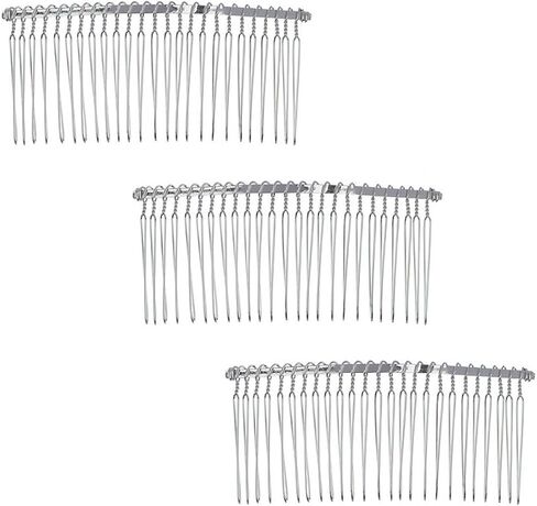 3 Pcs Twist Wire Silver Hair Combs Wedding Bridal Veil Accessory Crafts 4 Inch in Saudi Arabia