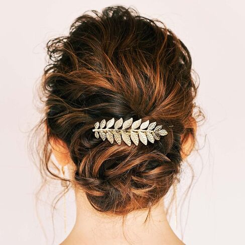 PAGOW 3 PCS Leaf Hair Combs, Gold Rhinestone Pearl Hair Comb Clips, Hair Side Comb Clips, Faux Pearl Crystal Wedding Headpiece Hair Accessories For Women, Girls, Bride, Bridesmaid (3 Different Size) in Saudi Arabia