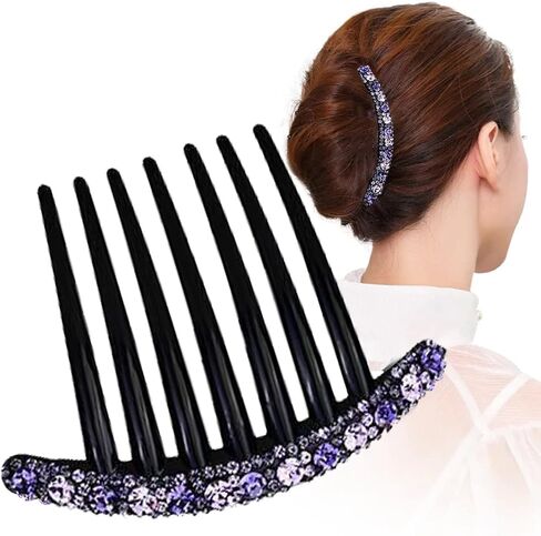 6 Pcs Rhinestone Flower Hair Side Combs for Women Decorative Crystal Diamonds Floral Hair Fork Clip Bridal Wedding Hairpin Hair Clip Accessories for Bun Prom Vintage Hair Styling Accessories in Saudi Arabia