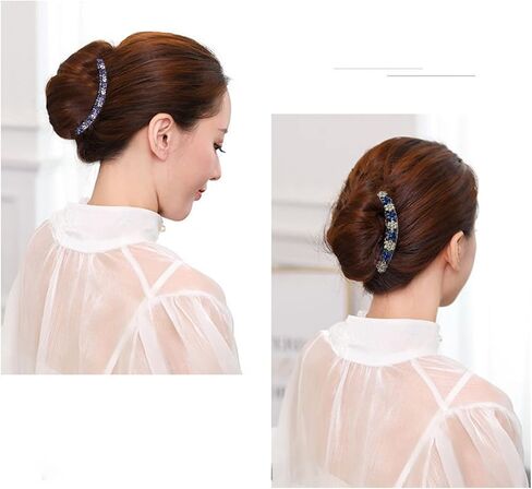 6 Pcs Rhinestone Flower Hair Side Combs for Women Decorative Crystal Diamonds Floral Hair Fork Clip Bridal Wedding Hairpin Hair Clip Accessories for Bun Prom Vintage Hair Styling Accessories in Saudi Arabia