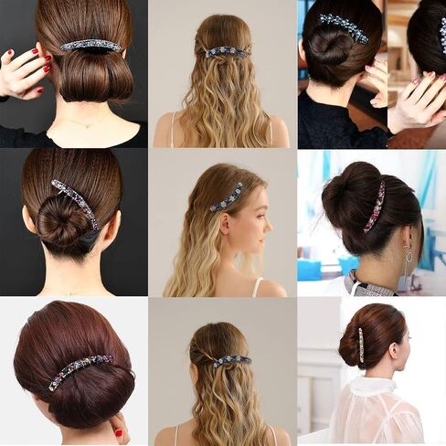 6 Pcs Rhinestone Flower Hair Side Combs for Women Decorative Crystal Diamonds Floral Hair Fork Clip Bridal Wedding Hairpin Hair Clip Accessories for Bun Prom Vintage Hair Styling Accessories in Saudi Arabia