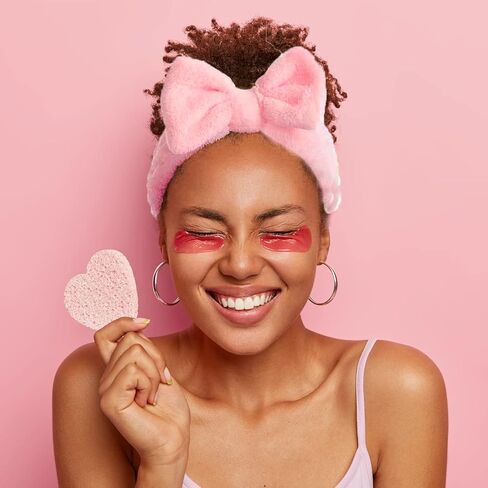 عصابات رأس سبا من NYKKOLA مكونة من قطعتين، عصابة رأس مرنة من الصوف المرجاني مع 2 فرشاة قناع وجه من السيليكون، للنساء والفتيات اللاتي يغسلن الوجه والعناية بالبشرة والرياضة. (رمادي، وردي) in Kuwait