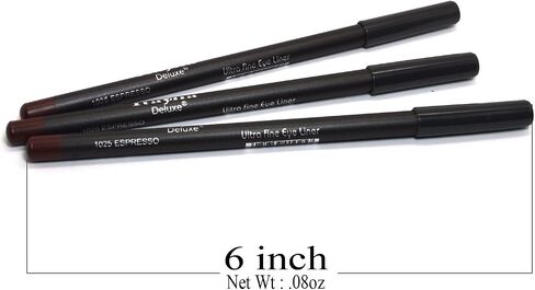 3 Pcs x Italia 1025 EXPRESSO BROWN Ultra Fine Eye liner Pencil Lip Eyeliner Set + Free ZipBag in Saudi Arabia