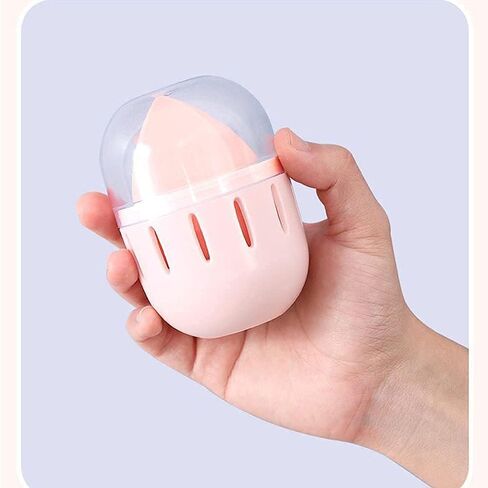 حامل منظم إسفنجة المكياج من سنفيكون، حاوية إسفنجة لمستحضرات التجميل على شكل بيضة، حامل خالٍ من الغبار مع غطاء شفاف للفتيات والنساء والزوجة في حقائب اليد وأمتعة السفر، وردي متين وقابل للغسل وقابل لإعادة الاستخدام، وردي in Kuwait