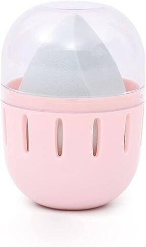 حامل منظم إسفنجة المكياج من سنفيكون، حاوية إسفنجة لمستحضرات التجميل على شكل بيضة، حامل خالٍ من الغبار مع غطاء شفاف للفتيات والنساء والزوجة في حقائب اليد وأمتعة السفر، وردي متين وقابل للغسل وقابل لإعادة الاستخدام، وردي in Kuwait