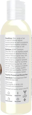 NOW Solutions, Shea Nut Oil, Multi-Purpose Intense Moisturizing Oil for Skin, Scalp and Hair, 4-Ounce in Saudi Arabia