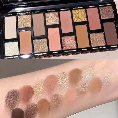 لوحة ظلال عيون Saibinuo مكونة من 16 لونًا + 20 قطعة من فرش الماكياج، مجموعة من فرش الماكياج ذات صبغة عالية من Nudes اللامعة اللامعة غير اللامعة، ظلال عيون سموكي ناعمة صناعية، فرشاة مزج كريمية، مجموعة لوحة محايدة (16 درجة عالية الصبغة) in Kuwait