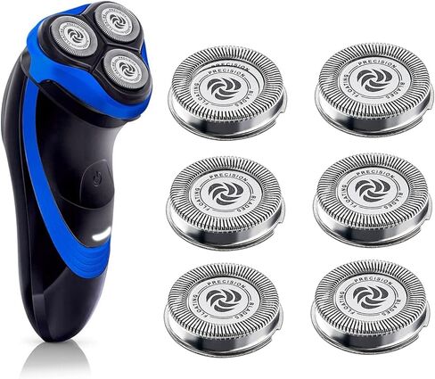 رؤوس بديلة SH30 متوافقة مع S738 مع شفرة حادة متينة متوافقة مع ماكينة الحلاقة الكهربائية فيليبس نوريلكو سلسلة 1000 2000 و3000، مع شفرات حلاقة متينة. (فضي 6 قطع) in Kuwait