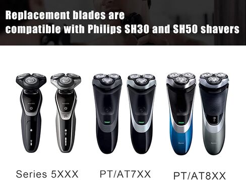 رؤوس بديلة SH30 متوافقة مع S738 مع شفرة حادة متينة متوافقة مع ماكينة الحلاقة الكهربائية فيليبس نوريلكو سلسلة 1000 2000 و3000، مع شفرات حلاقة متينة. (فضي 6 قطع) in Kuwait