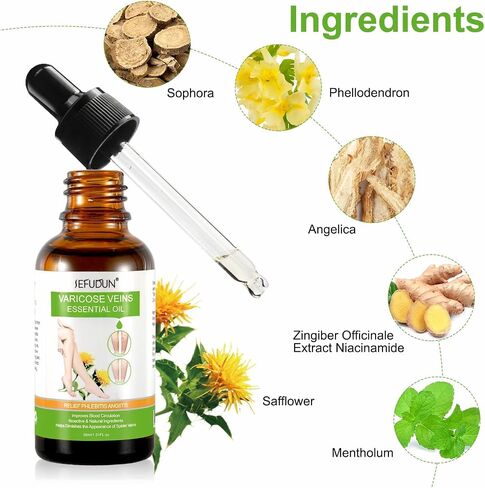 زيت الدوالي العطري، زيت الوريد العنكبوتي العطري للساقين، تحسين الدورة الدموية 30 مل in Saudi Arabia