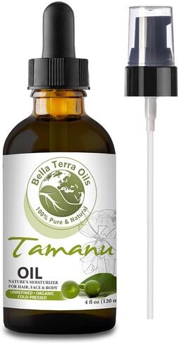 Bella Terra Oils - Organic Tamanu Oil 2oz - Celebrate Skin's Vitality, Naturally Rich in Fatty Acids & Vitamins, Distilled Essence from Pure Organic Tamanu Seeds in Kuwait