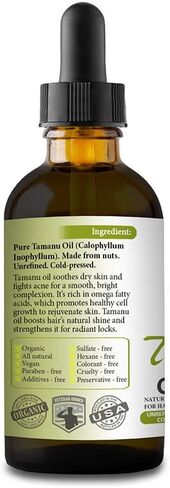 Bella Terra Oils - Organic Tamanu Oil 2oz - Celebrate Skin's Vitality, Naturally Rich in Fatty Acids & Vitamins, Distilled Essence from Pure Organic Tamanu Seeds in Kuwait