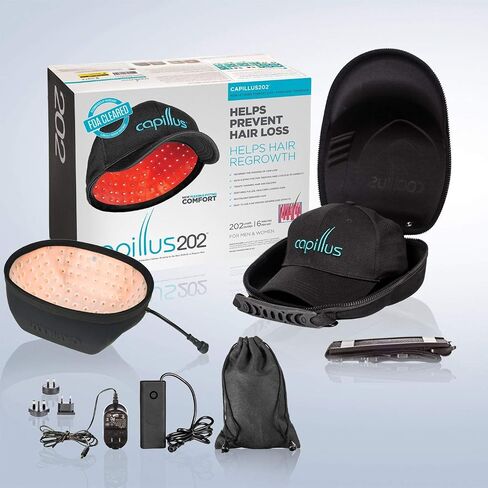 CapillusUltra Mobile Laser Therapy Cap for Hair Regrowth - NEW 6 Minute Flexible-Fitting Model - FDA-Cleared for Medical Treatment of Androgenetic Alopecia - Great Coverage in Saudi Arabia